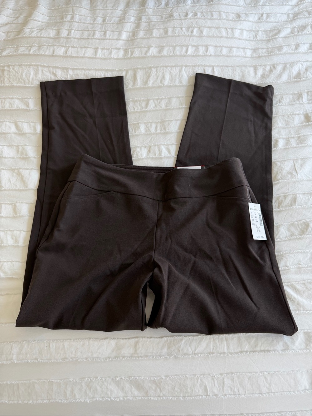 Women's Pull-On Stretch Trousers — Dark Brown